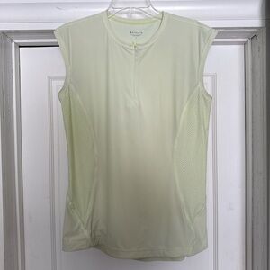 Athleta Light Green Sleeveless Mesh-Panel Performance Tank